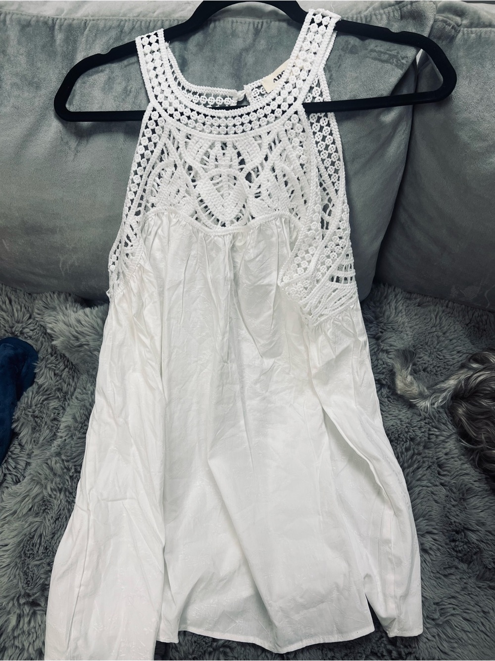 Adora White Crochet Lace Sleeveless Boho Summer women’s shirt tank